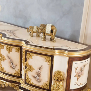 Meuble TV classique en bois de mahogany massif fait main, style européen antique de luxe, écologique, pour salon, Indonésie - Product Image 4