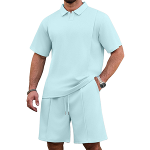 Men 2-piece Summer Breathable Quarter Shirt Shorts <b>Set</b> For Men's Athletic Jogging Customizable Short <b>Set</b> Men's Everyday To Wear - Product Image 1