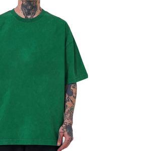 T-shirts pour hommes grande taille en coton 100% style vintage, tricotés, anti-plis, délavés à l'acide, effet usé, streetwear - Product Image 3