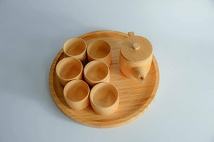 Juego de té de bambú con tetera y 5 tazas en bandeja, ecológico, solo se lava a mano, juego de utensilios hecho en Vietnam - Product Image 6