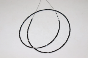 Cuentas de Rondelle facetadas de Diamante Negro Natural 2-2,2mm 38cm para fabricación de joyería minimalista Material de piedra Natural - Product Image 4