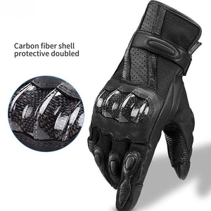 Gants en cuir de haute qualité pour moto, conçus pour la conduite sur route, avec des panneaux de protection, des sections respirantes et une mobilité flexible des mains - Product Image 6