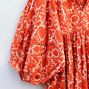 Beautiful floral Cotton <b>Block</b> <b>Printed</b> dress Dress For Casual wear Hand <b>Block</b> <b>Printed</b> Dress - Product Image 3