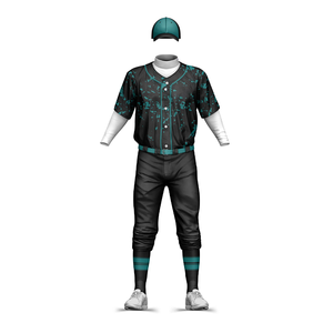 Uniforme de Béisbol para Hombre, Diseño de Camuflaje Negro, Colores Personalizados, 100% Poliéster Antibacterial, Logotipo Personalizado - Product Image 3