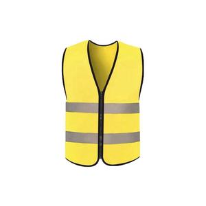 High Visibility Safety Vest Reflective Yellow with Two <b>Silver</b> Stripes Lightweight Work Wear for Outdoor Use - Product Image 4