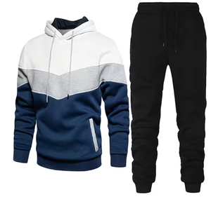 Ensemble de survêtement streetwear 2 pièces personnalisé pour homme en molleton technique brodé, sweat à capuche et pantalon de jogging, collection automne-hiver, vente en gros - Product Image 5