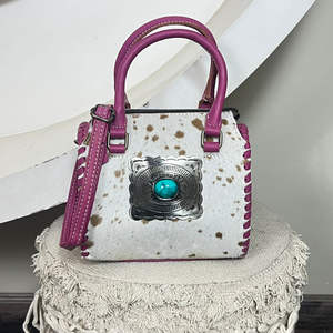 Bolso de Viaje Elegante de Cuero Genuino 100% Estilo Western con Patrón Premium, Cierre de Cremallera y Concho, Unisex - Product Image 3