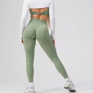 Wholesale Custom High Waist <b>Yoga</b> Leggings Women Ladies' Classical Breathable Silk Sport Outfit GYM Fitness Workout Ladies' <b>Pants</b> - Product Image 4