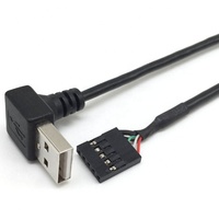 Câble USB à angle droit B mâle personnalisé avec prise CC 3.5mm et connecteur Dupont 4 broches pour imprimante électronique et ordinateur