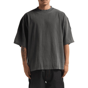 T-shirt surdimensionné court à épaules tombantes en coton biologique 100 % personnalisé avec logo, coupe ajustée, 280 g/m², vente en gros - Product Image 4