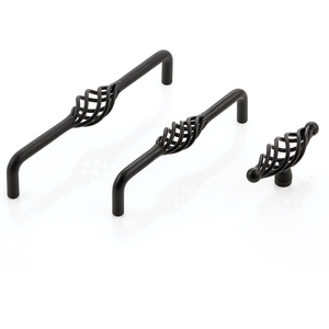 European Classic Vintage Cupboard Closet Birdcage Pull Bookcase Drawer Cage Handle Black - Product Image 1