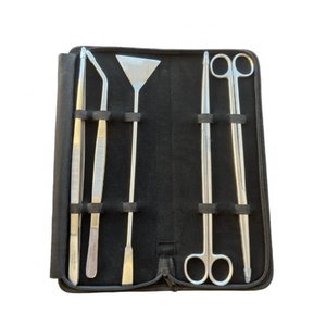 Aquarium Tools <b>Kit</b> 6 Pcs Set Stainless Steel Tweezers Scissor Spatula Multi Functional Aquarium Tank Tool Set for Fish Plant - Product Image 1