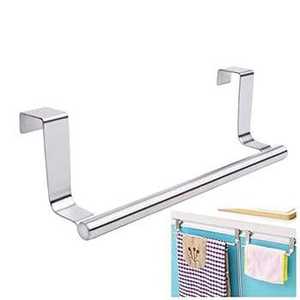Skies Trader Over the Door <b>Towel</b> Bar Stainless Steel <b>Kitchen</b> Cabinet Hanging Rack Bathroom Cupboard <b>Towel</b> Rail <b>Holder</b> No Drill - Product Image 1