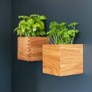 Vase carré moderne en bois écologique pour plantes, idéal pour la décoration intérieure et extérieure, vente en gros - Product Image 1