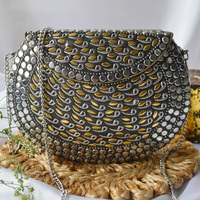Vente chaude Embrayage De Luxe Conception À La Main Sacs Argent Soirée Designer Résine Laiton Mosaïque avec Métal de l'Inde par RF Crafts