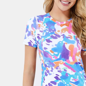 Camiseta de Poliéster 100% Personalizada al por Mayor para Mujer, Impresión por Sublimación de Alta Calidad con Estilo Casual, Logotipo OEM - Product Image 5