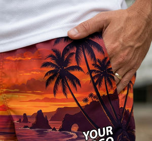 Shorts de bain pour hommes, solides, à séchage rapide, couleurs personnalisables, fermeture à cordon, doublure en maille, vêtements de plage - Product Image 3