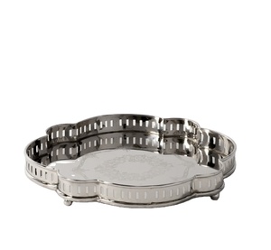 Plateau à miroir rond fini argent Plateau de qualité supérieure fait à la main Classique Élégant Vente en gros Designer Miroir Plateau de service alimentaire - Product Image 2