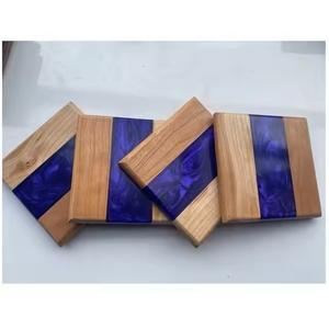 Novedad: Juego de posavasos de resina de madera y epoxi, tapetes y almohadillas para mesa de comedor, a precio de fábrica al por mayor - Product Image 6