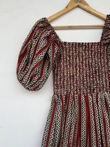 Women's Girls' Pure Cotton Maxi Dress Indian Block Print Casual Summer Evening Party Trendy New Wholesale Long Midi Dress - Product Image 3
