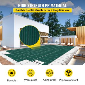 Copertura per piscina interrata in rete verde 18x36ft con gradini centrali 4x8ft e design di sicurezza robusto - Product Image 3