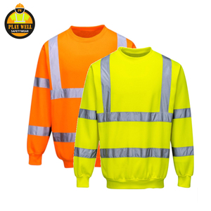 Custom Logo Construction Working Long Sleeve <b>Sweatshirts</b> <b>Work</b> Wear Hi Vis <b>Sweatshirt</b> Hoodie With Reflective Tape - Product Image 3
