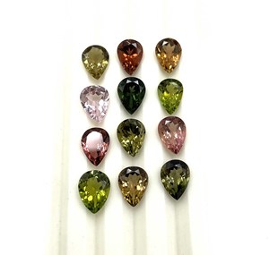 Turmalina natural multicolor con corte de pera de 6*8 mm, piedra preciosa de turmalina para la fabricación de joyas, certificada por IGI. - Product Image 3