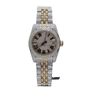 Nouvelle Arrivée Montre Automatique de Luxe en Acier Inoxydable Vieilli 41mm avec Diamants Bracelet 20mm Style Business Quartz Haute Qualité Hip Hop - Product Image 1