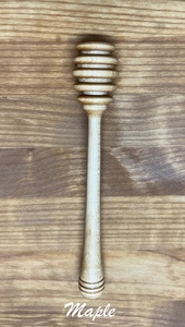 Cuillère à miel en bois tourné à la main, écologique, pour le camping, avec long manche et finition polie miroir - Product Image 4