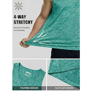 Camiseta sin mangas para gimnasio para hombre – Camiseta deportiva transpirable de secado rápido – Chaleco ligero para correr y hacer ejercicio para entrenamiento y deportes - Product Image 6