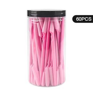 60 pièces Rose Outil professionnel de dermaplaning, outil de précision pour la mise en forme des sourcils, éliminateur de poils du visage, couleurs personnalisées, rasoir facial en acier inoxydable - Product Image 1