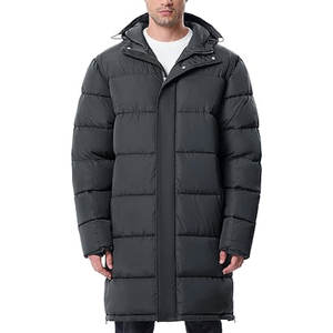 Abrigos Largos de Invierno para Hombre, Chaqueta Acolchada Ligera, Chaqueta de Invierno Cálida, Aislada e Impermeable con Capucha, Informal para Clima Frío - Product Image 1