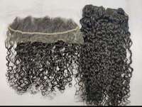 Queue de cheval en cheveux humains vierges bruts, bouclés crépus, noir naturel, avec cordon de serrage et clip, pour vente en gros
