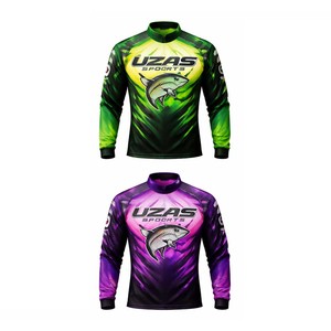 Vêtements de pêche professionnels pour hommes, impression numérique intégrale par sublimation, 100% coton polyester, col rond - Product Image 6
