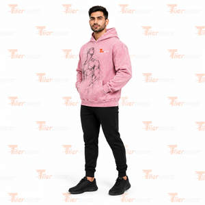 Sudadera con capucha para hombre con diseño de rostro humano, estilo acid wash, de algodón lavado premium, con forro polar, manga larga. - Product Image 2