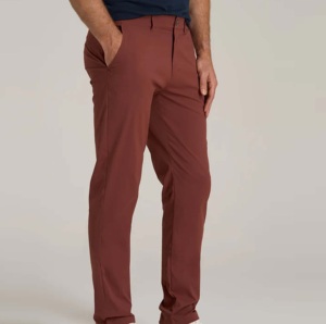 Pantalones Chino para Hombre, Corte Recto, Color Granate Oscuro, Teñido Liso, Ropa de Trabajo de Oficina, Corte Ajustado, Ligeros, Transpirables, para Golf - Product Image 5