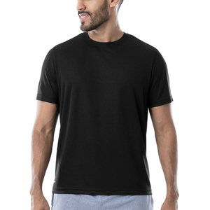 Bon fournisseur, t-shirt de sport pour homme confortable, couleur noire unie, meilleure qualité, service OEM, dernier modèle de t-shirt de sport pour homme. - Product Image 1