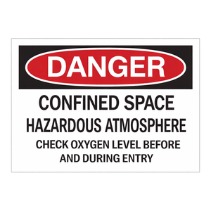 Panneau de signalisation Brady Danger pour espaces confinés et atmosphères dangereuses, pour zones de sécurité industrielle - Product Image 1