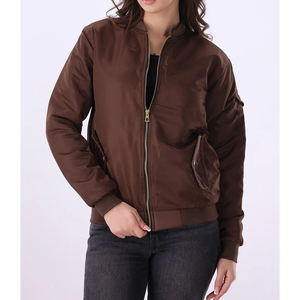 Novedades: Chaqueta Bomber Ecológica para Mujer con Cierre, 100% Algodón Canvas, con Cuello Alto, Ideal para la Moda Urbana de Invierno, OEM - Product Image 1
