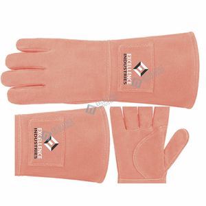 Guantes de Soldadura de Cuero de Protección, Guantes de Trabajo de Seguridad para Altas Temperaturas para Soldadura, Fabricación, Construcción e Industria - Product Image 4