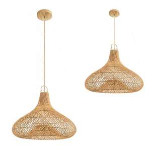 Antique Rattan Lampshades High Quality Asian for Bedroom Living Room Garden Hotel Home Interior Decoration Cheap Wholesale - Product Image 2