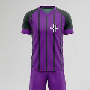 Uniforme de Fútbol para Hombre de Alta Calidad con Cuello en V, 100% Poliéster, Manga Corta, Personalizable, Transpirable, con Logotipo Personalizado por RIVIAN ATLANTIC - Product Image 1