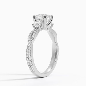 Anillo BOJ 0141 con Corte Cojín, Plata 925, Lujoso, con Tres Piedras Engastadas, Anillo Solitario con Diamante de 2ct, Color D, VVS1, Moissanita, Certificado GRA, en Oferta - Product Image 2