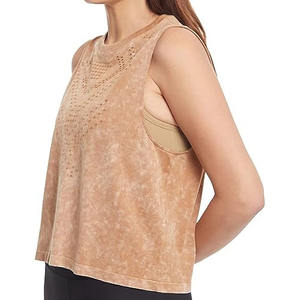 Camisetas sin mangas para mujer, chaleco deportivo de algodón, camiseta de gimnasio personalizada para mujer, informal, de verano, servicio personalizado OEM - Product Image 2