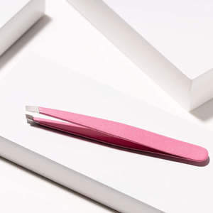 Pinzas de Acero Inoxidable para Cejas, Punta Inclinada de Precisión, Herramienta de Depilación Facial, Venta al Por Mayor - Product Image 6