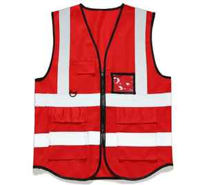 Pakistani Manufacture Cotton Safety Life Vest Unisex Yellow Silver Reflective <b>Tape</b> Nontoxic Personalized Custom Logo Engineer - Product Image 3