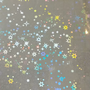 High Quality Starry Holographic Transparent Vinyl Self Adhesive Overlay Sheet for Lamination, <b>Scrapbooking</b> & Gift Wrapping - Product Image 2