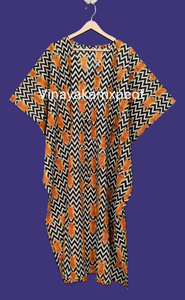 Elegante Kaftán Midi con Estampado de Leopardo, Mangas Medias, Cintura Alta, Tejido de Algodón Ecológico y Transpirable - Product Image 4