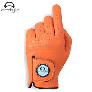 Logo personnalisé de haute qualité brodé doigt complet main gauche gants de golf mouton Cabretta cuir fermeture velcro pour une meilleure adhérence - Product Image 2