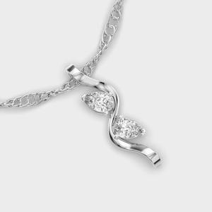 Pendentif élégant de luxe pour femme avec double poire de diamant de laboratoire, or jaune, blanc et rose 14 carats plaqué rhodium, certifié IGI, moderne - Product Image 3